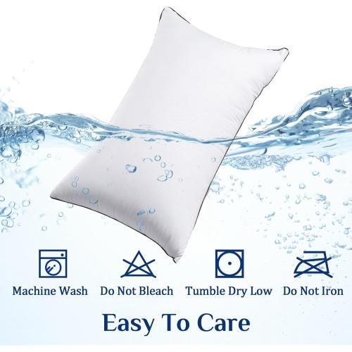JOLLYVOGUE Standard Pillows Set of 2, Cooling and Supportive Pillows Full Size Set of 2 for Side and Back Sleepers, Down Alternative Hotel Collection Sleeping Pillow