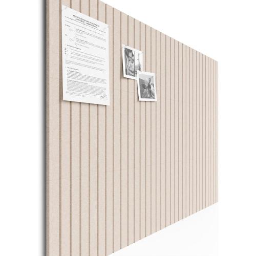 Bumusty Large Cork Board Alternative-48 x 36 Felt Bulletin Board Tiles, with 30 Pushpins, 70 Adhesive Tabs, 12-Pack Slat Wall Paneling, Cork Boards for Office Push Pin Board Felt Board-Oatmeal