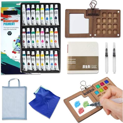 Mini Watercolor Paint Set-24 Color Pocket Watercolor Set