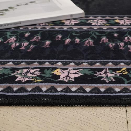Rugcomf 2x3 Rug Abstract Vintage Indoor Door Mat Machine Washable Small Area Rug Non-Slip Low Pile Throw Rugs for Entryway Kitchen Front Door Indoor Entrance Entry Kids Room, Black