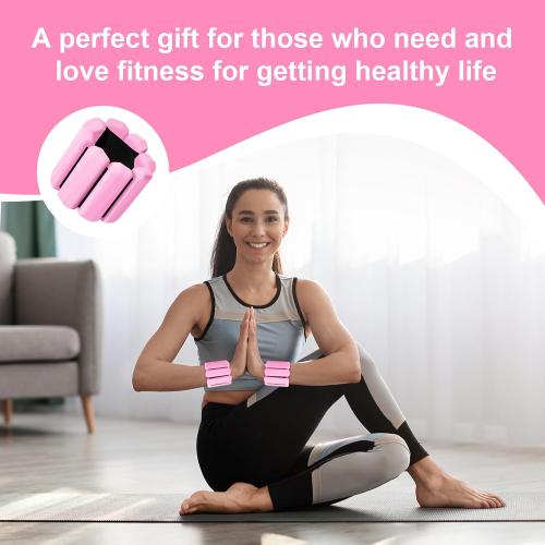 Wrist Weights Set of 2, Wearable Arm & Leg Weights for Women & Men, Adjustable Wrist Ankle Weights for Walking, Yoga, Swimming, Gym, 2lb