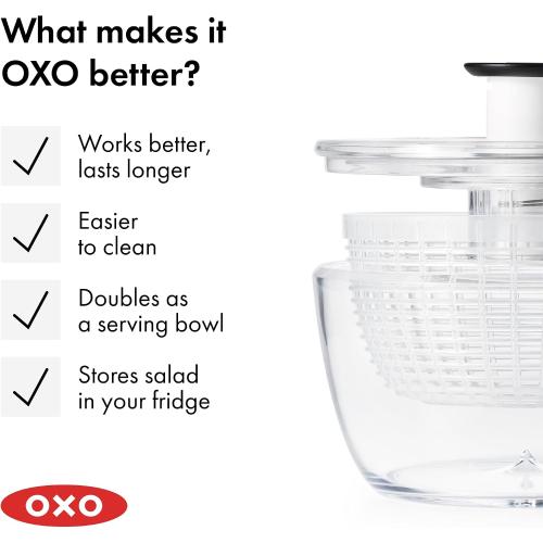 OXO Good Grips Little Salad & Herb Salad Spinner, Fruit Washer and Lettuce Spinner