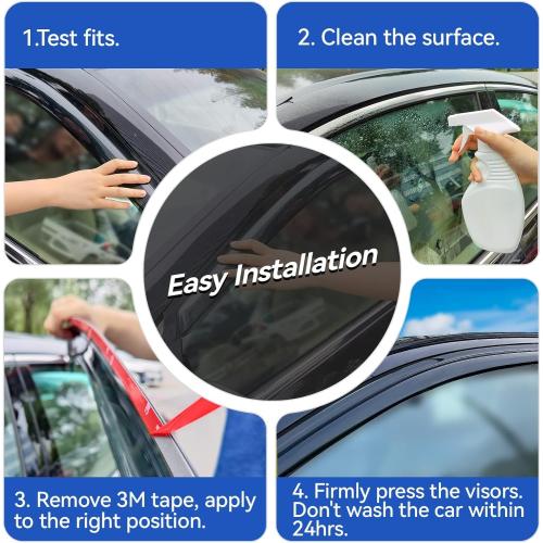 Window Visors Rain Guards for 2007 2008 2009 2010 2011 Toyota Camry, Out-Channel Window Vent Wind Deflectors Visors Shades for 07-11 Camry