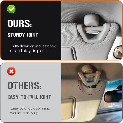 Sun Visor with Vanity Light for 2013-2018 Nissan Altima Without Sunroof, Left Driver Side Gray Sunvisor Replacement 96401-3TA2A