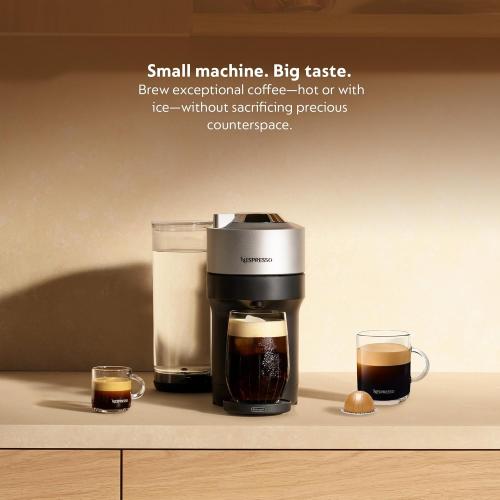 Nespresso Vertuo Pop  Deluxe by De'Longhi with Aeroccino, Silver