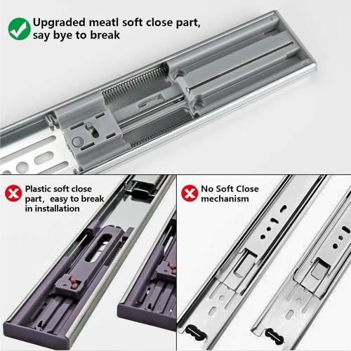 LONTAN 1 Pair Side Mount Heavy Duty Drawer Glides 22 inch Soft Close Drawer Slides 100 LB Capacity Ball Bearing Full Extension Cabinet Rails