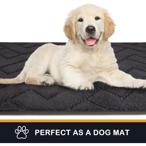 PURRUGS Dirt Trapping Door Mat 20 x 31.5, Non-Slip Machine Washable Entry Rug, Shoe Scraper, Dog Doormat, Super Absorbent Welcome Mat for Front & Back Door, Muddy Wet Shoes & Paws, Charcoal