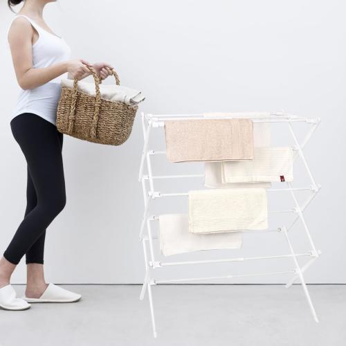 2026 Enhanced Clothes Drying Rack | Foldable Drying Rack Clothing for Laundry | Small Collapsible Portable Dryers for Laundry | Use for Indoor & Outdoor | White 37.5x29x12