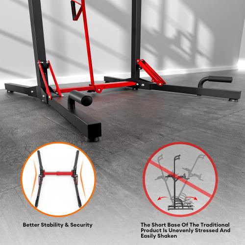 ONETWOFIT Foldable Power Tower Pull Up Bar Station, Multi-Function Adjustable Height Pull Up Dip Station for Home Gym Workout, Strength Training Fitness Equipment, Pull Up Stand 360LBS/Pro 400LBS/Pro Max 600LBS