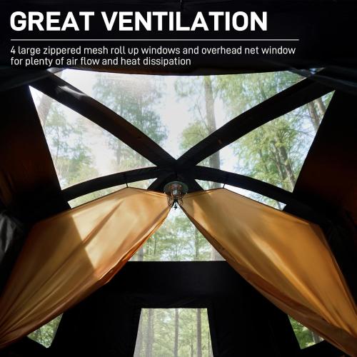 EVER ADVANCED 10 Person Camping Blackout Design Tent, Multi Room Tent for Family, Large Tents with Rainfly and Carry Bag, 2 Doors, Water-Resistant, 14ft x 10ft x 84in