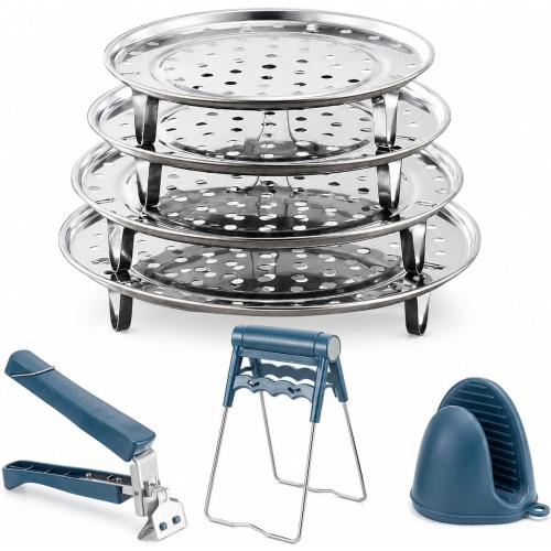 4 Pack Stainless Steel Steamer Rack for Pots, Tamales, Canning