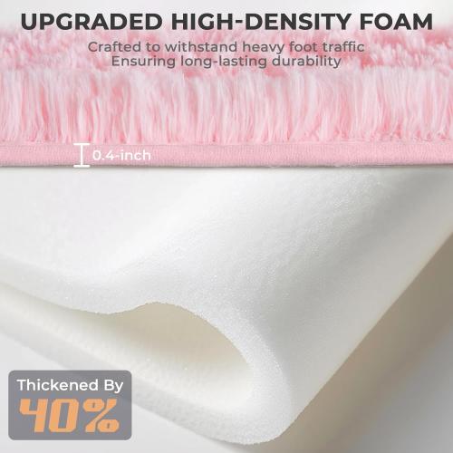 OPHANIE 4x6 Pink Rugs for Bedroom, Ultra-Soft Fluffy Area Rugs for Living Room, 4 x 6 Shag Carpet for Nursery, Kids, Girl, Boy, Baby, Plush, Fuzzy, Shaggy, Cute Home Decor