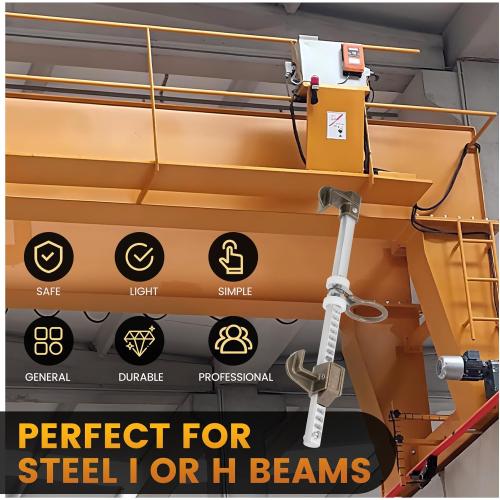 Aluminum Sliding Beam Anchor, Adjustable To Fit I or H Fall Protection Beam Anchor with Flange Widths Ranging From 3.5 to 14”,Meets or Exceeds ANSI & OSHA