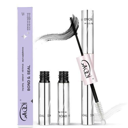 GAQQI Lash Cluster Glue, Waterproof Bond and Seal Lash Glue, Black - 10ml