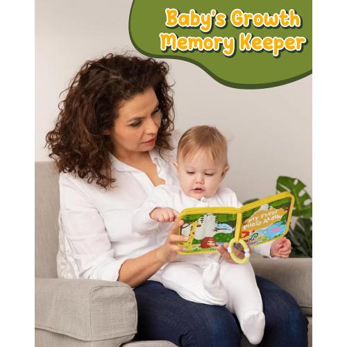 Lilian&Gema Baby's My First Photo Album – Soft Photo Album for Baby with Adorable Design, Holds 17 4x6 Pictures, Perfect Baby Photo Albums for Newborn, Toddler & Kids(Elephant)