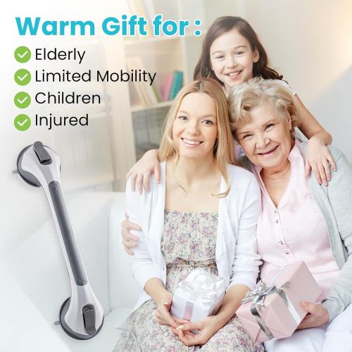 TAILI Grab Bars for Shower,Suction Shower Handles Rails,2 Pack,16.8,Grey