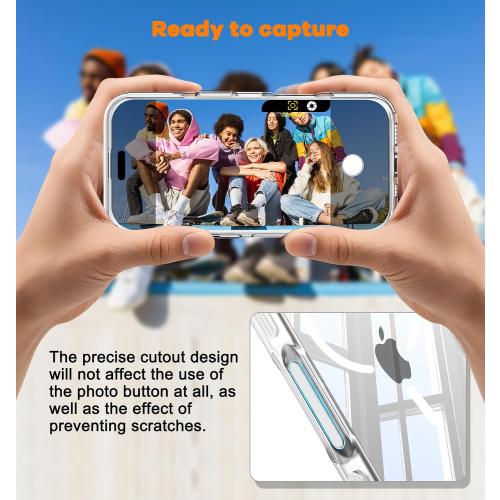 Misscase for iPhone 17 Pro Max Magnetic Case,[Military Drop Protection] Clear Hard Plastics Cover, Camera Lens Protector,Compatible with MagSafe,Anti Yellowing Full Protection Cases-White