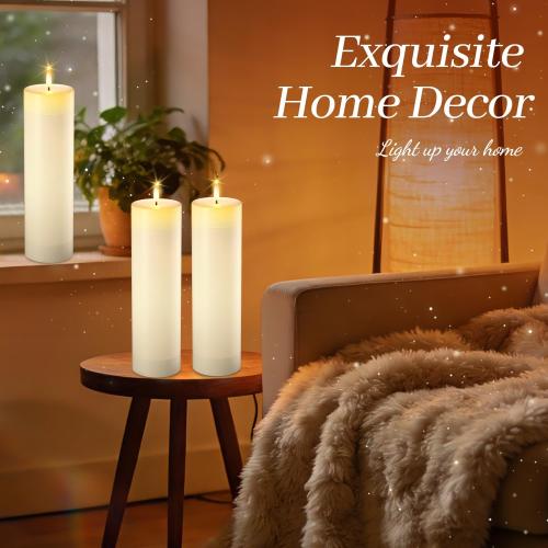 14 x 4 Large Flameless Candles with Remote & Timer, Waterproof Outdoor Battery Operated Candles LED Electric Flickering Flameless Pillar Candle for Patio Porch Lanterns Home Decor Easter, 2 Pack