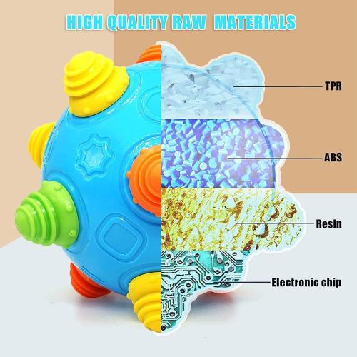 VANLINNY Toddlers Baby Music Shake Ball Toy Bumble Ball for Babies,Dancing Bumpy & Interactive Sounds Crawl Toy, Best Bouncing Sensory Learning Gift for 3  Year Old Boys&Girls.
