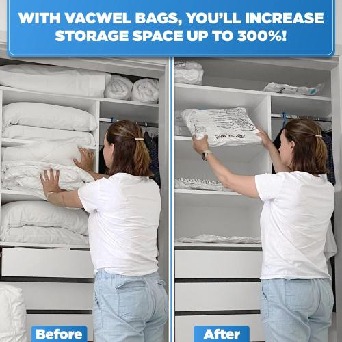8-Pack Vacuum Storage Bags for Packing - Strong Vacuum Space Bags for Clothes - Premium Space Saver Quality - Size 28 x 20