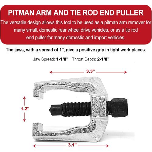 5pcs Front End Service Tool 5-in-1 Ball Joint Separator, Pitman Arm Puller, Tie Rod Set for Service, Splitter Removal Kit
