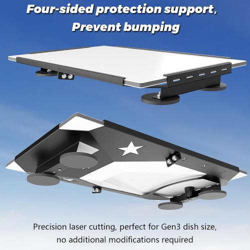 Starlink Gen 3 Flat Mount Kit, Starlink Standard Dish Magnetic Quick Release Roof Mount Kit for RV, Vans, Boat, Overlanding