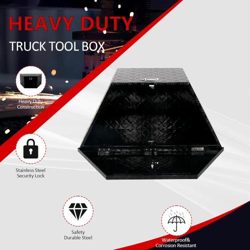 36 Inch Aluminum Trailer Tongue Tool Box 5 Bar Tread Wide Utility ToolBox for Pick Up Truck RV Storage Organizer Tool Box with Lock and Keys - 36X19X17.5 Black