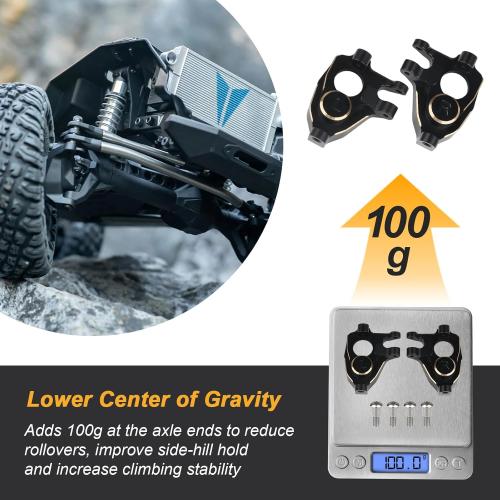 HobbyPark Brass Steering Knuckle Counterweights Weights (100g) for Vanquish VP VS4-10 1/10 RC Crawler F10 Portal Axle Phoenix LCG VRD Carbon Kit Lower COG Upgrades Parts