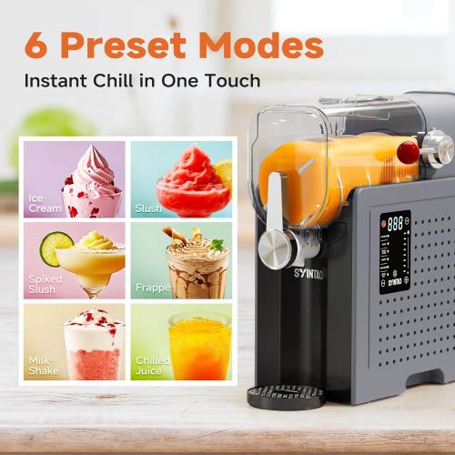 Slushie Machine for Home, Soft Serve Ice Cream Machine, 88oz Vessel Slushy Machine with 6 Preset Programs, Frozen Drink Maker for Slush, Margaritas, Smoothie, Frappés, Milkshakes, and More