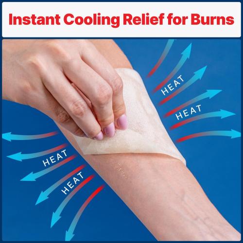 BurnFix® - 4 Pack-Burn Gel Dressing 4 x 4 Burn Care Cream First Aid Treatment. Immediate Pain Relief Hydrogel Burn Dressing for 1st, 2nd Degree Burns, Razor & Sunburns for Home, Work, Fire, EMS