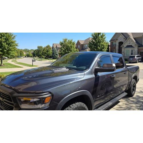 2019-2026 in-Channel Rain Guards for Dodge Ram 1500 Side Window Visor Deflectors Crew Cab Only Tinted Vent Shade Protectors 2020 2021 2022 2023 2024 2025