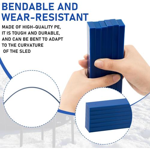 Blulu 6 PC Snow Sled Runner Kit, Ice Fishing Sled with 48 Set Screws & Nuts for Extends The Life, Wear Bar Kit for Winter Sports Outdoor Reduce Friction and Drag
