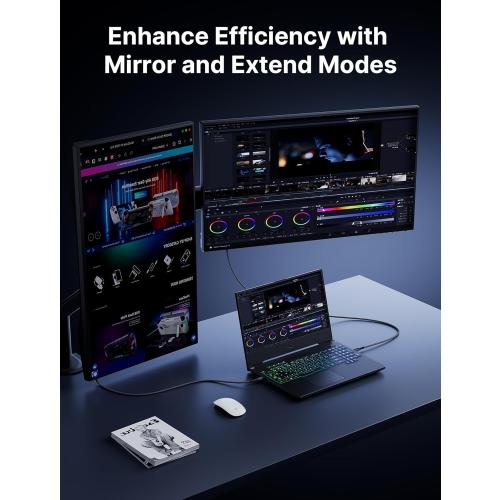 JSAUX USB C to HDMI Cable 10ft | 4K@60Hz | USB 3.1 Type C to HDMI 2.0 Cord for Home Office, (Thunderbolt 3/4 Compatible) with iPhone 16 Pro Max, MacBook Pro/Air, Galaxy S8 to S24, iPad Pro, iMac-Black