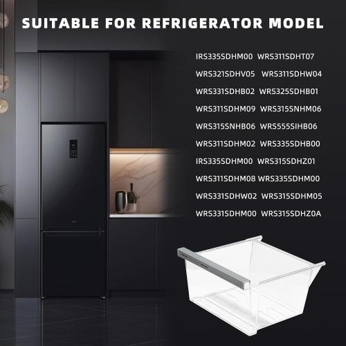 W11162443 W11046494 W11162446 Refrigerator Fridge Crisper Drawer Pan Fridge Meat Pan Bin Upper Humidity Control Drawer Compatible with Whirlpool Maytag Refrigerator Replacement Parts