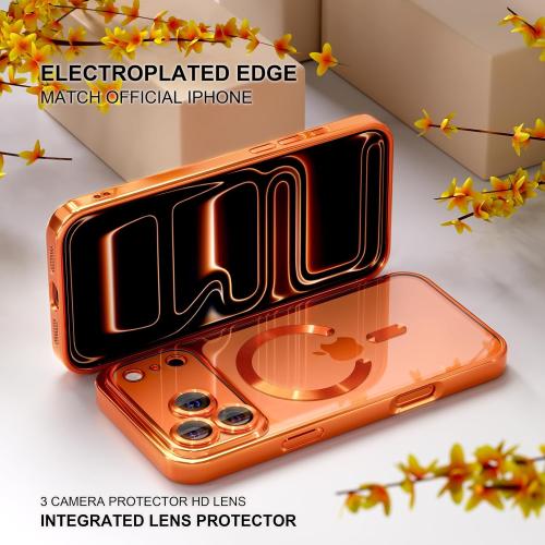 Misea Magnetic for iPhone 17 Pro Max Case Compatible MagSafe Orange