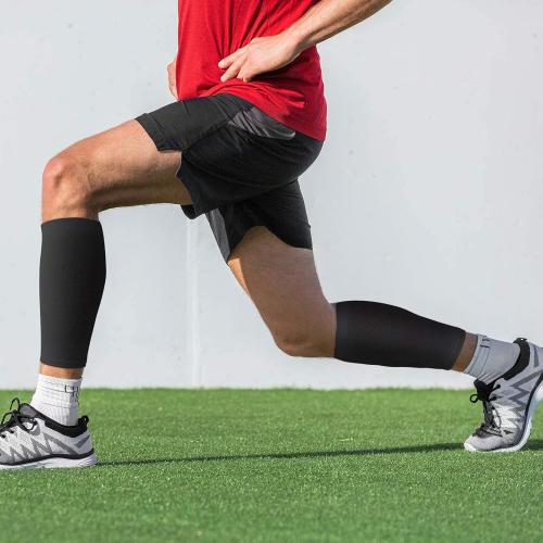 SATINIOR 4 Pairs Calf Compression Sleeve Leg Compression Sock Calf and Shin Support Relieve Calf Pain for Men Women Youth for Running, Cycling, Walking(Black,Small)