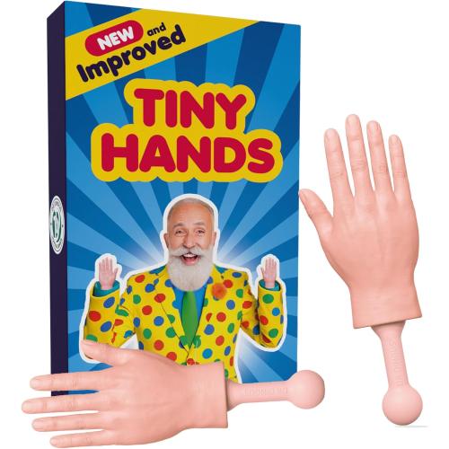 DR DINGUS Tiny Hands (2 Pair) - Patented Rubber Design for Realistic Look & Feel - Little Small Mini Stick Puppet - Make Anyone Laugh - Pocket Sized Hilarity and Big Laughs - Friend & Family Fun