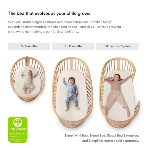 Stokke Sleepi Drape Rod V3, White - Compatible with Sleepi Bed V3, Mini V3 & Downsizing Kit V3 - Made from Solid Beech Wood