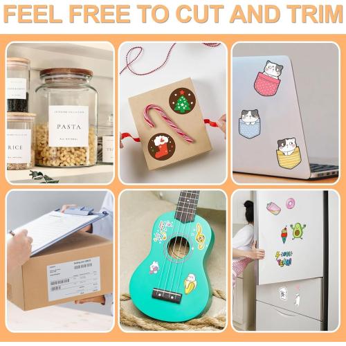 Printable Sticker Paper for Inkjet Printer, 300 Sheets 8.5 x11'' Matte Sticker Printer Paper Full Sheet Labels for Laser/Inkjet Printers, Letter Size