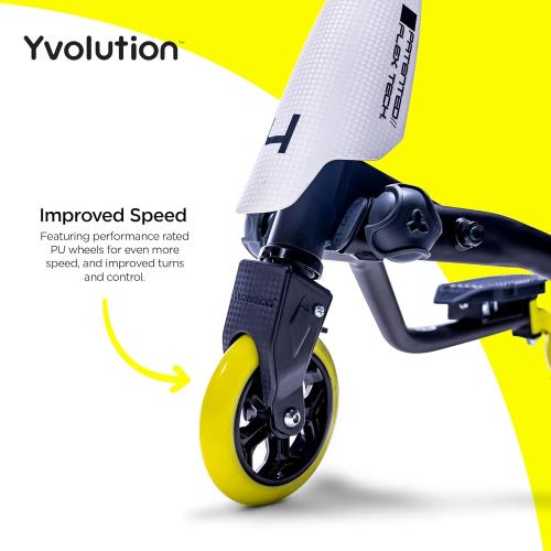 Yvolution Fliker A3/Pro Kids Drift Scooter, Adjustable Handlebar in 3 Heights, 3 Wheels, for Boys and Girls Age 7  Years Old, Max User Weight 175/220 Ibs