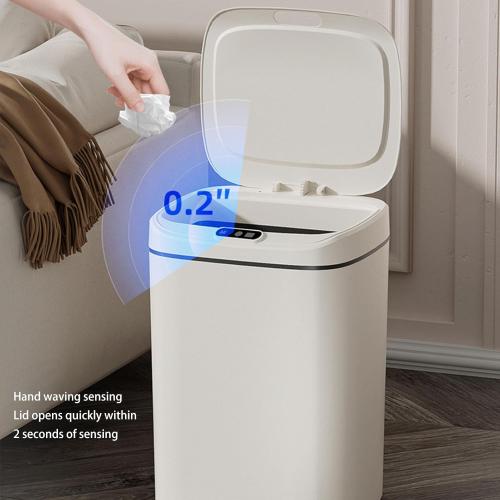 Automatic Touchless Garbage Can, Smart Motion Sensor Trash Can, Plastic Trash Can with Lid - Intelligent Trash Bin Garbage Bin Prevent Bad Smell for Bedroom Bathroom Kitchen