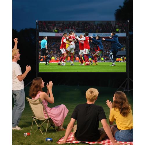 Projector Screen with Stand - 150 Inch Portable Projector Screens Outdoor Indoor Projector Screen 16:9 4K HD Outdoor Movie Screen with Carry Bag,Enioy Home Theater Projection Screen