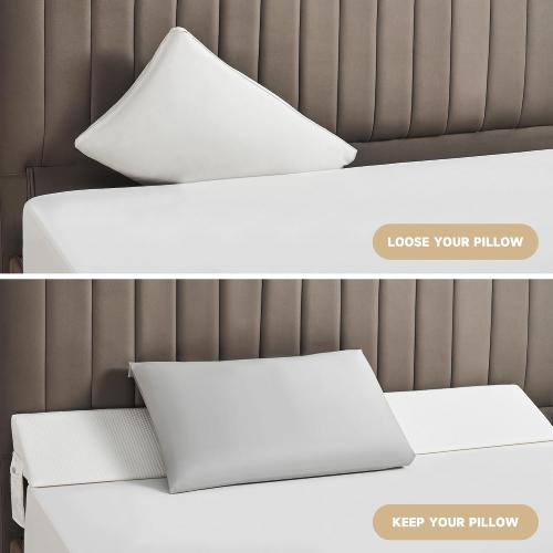 IFNOW Queen Size(60x6x10) Bed Wedge Pillow for Headboard, Mattress Gap Filler(0-8), Bed Wedge for Gap Between Your Headboard and Mattress White