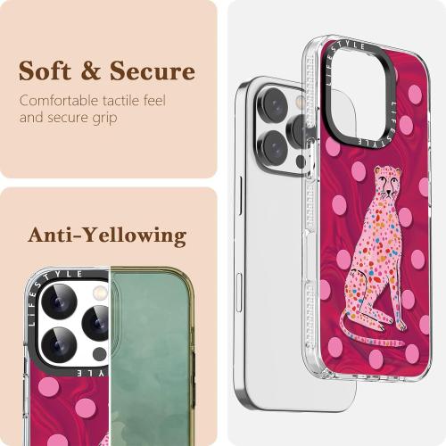 for iPhone 16 Pro Max Case with Exclusive Pink Cheetah Design, Anti-Scratch Soft TPU Slim Fit Shockproof Protective Case for iPhone 16 Pro Max Women Girls, Raised Camera Protection