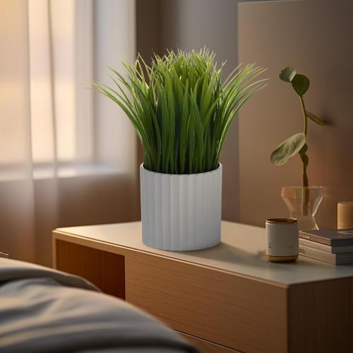 Artificial Wheat Grass Fake Potted Plant Indoor Decor (10', Grass)