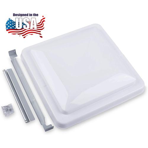 Camp'N 14 Inch Universal RV Roof Vent for Trailer, Camper, Motorhome - RV Vent Covers for Roof - OEM Lid Replacement (14 x 14 White 1-Pack)