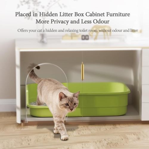 Vealind Extra Large Cat Litter Box High Sided and Low Entry Litter Tray for Senior and Big Cats 23.6 x15.7 x5.9 XL Deep High Back Kitty Litter Boxes for Indoor Cats