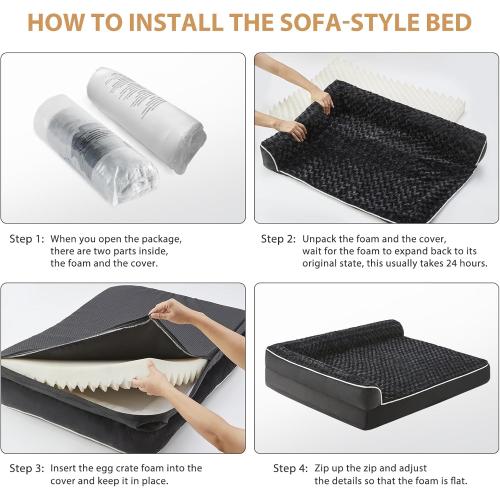 Dog Beds for Large Dogs-Waterproof Sofa Pet Bed with Removable Washable Cover,Big Dog Bed with Waterproof Lining and Nonskid Bottom,Pet Bed for Large Dogs