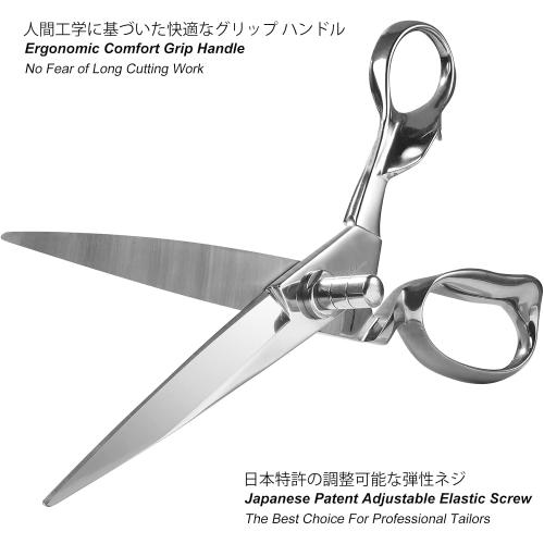 TONMA Fabric Scissors [Made in Japan] 12 inches Professional Tailor Sewing Scissors for Fabric Cutting, Commercial Heavy Duty Stainless Steel Dressmaking Shears for Leather, Mirror Finish