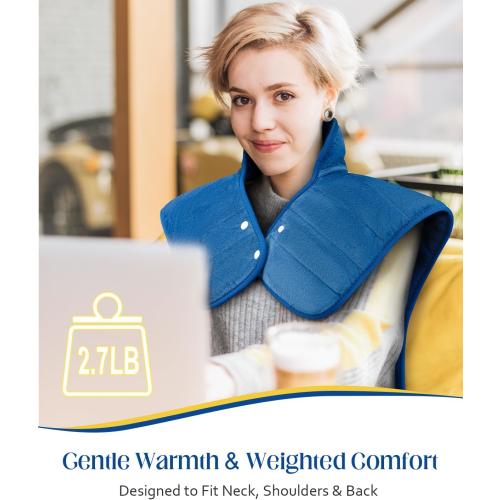 Heating Pad for Neck Shoulders and Back, Weighted Electric Heat Pad for Full Body Relax, 22 x 37 Large Heated Pad 6 Heat Levels 4 Auto-Off, Fathers Day Dad Gifts Birthday Gifts for Women Men Husband